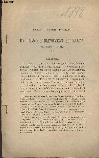 Un grand soulvement socialiste en Angleterre (1381) - Histoire, mmoires anecdotiques - (1 article de la Revue Britannique, 1898, tome V)