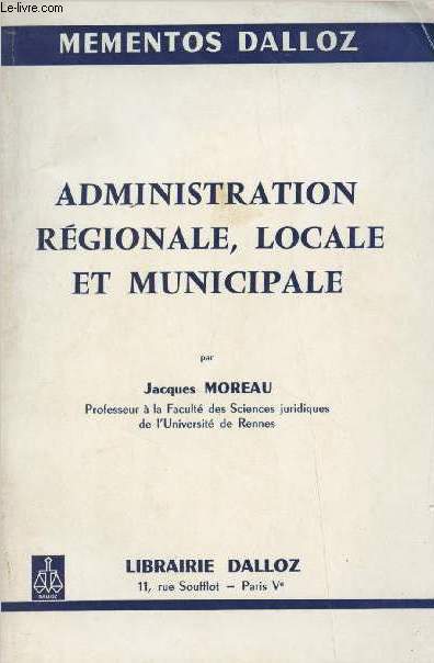 Administration rgionale, locale et municipale - 