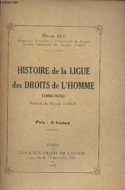 Histoire de la ligue des Droits de l'Homme (1898-1926)