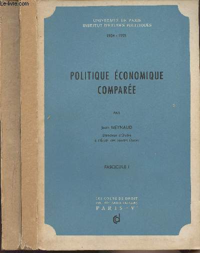 Politique conomique compare - Fascicules I et II - 