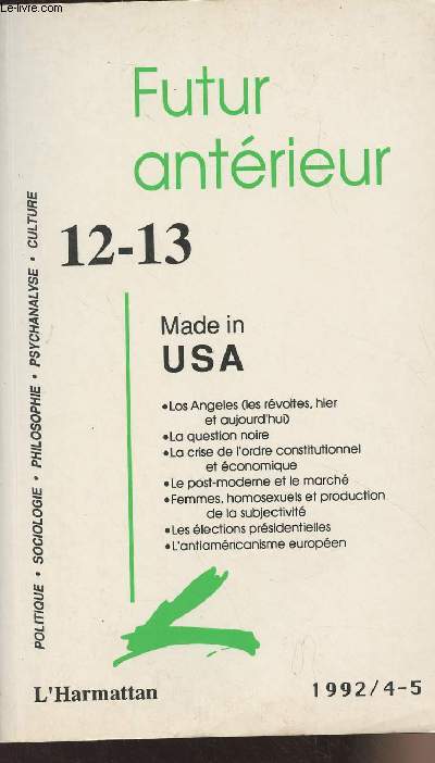 Futur antrieur n12-13 - 1992 / 4-5 - Made in USA