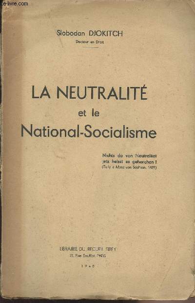 La neutralit et le national-socialisme