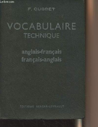 Vocabulaire technique anglais-franais/franais-anglais
