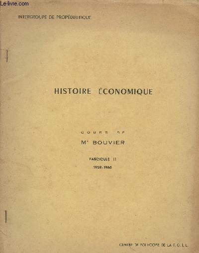 Histoire conomique - Fascicule II - 1959-1960
