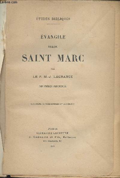 Evangile selon Saint Marc - 