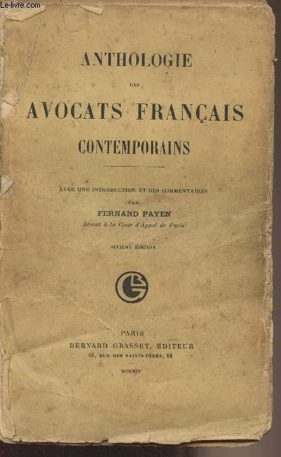 Anthologie des avocats franais contemporains (6e dition)