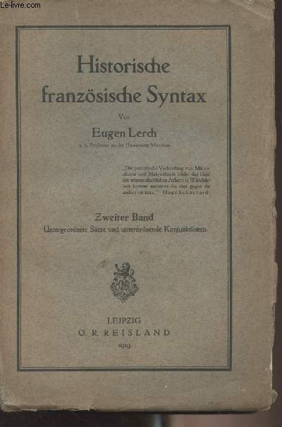 Historische franzsische Syntax - Zweiter band