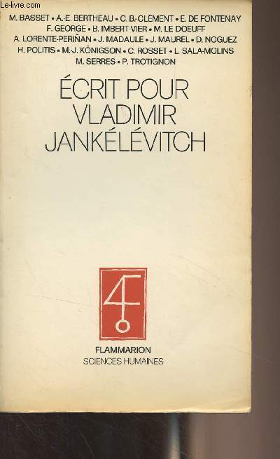 Ecrit pour Vladimir Janklvitch