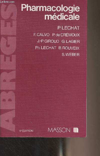 Pharmacologie mdicale - 5e dition