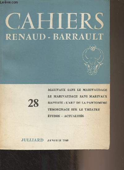 Cahiers Renaud-Barrault n28 Janv. 1960 - Frontispice de Brianchon pour 
