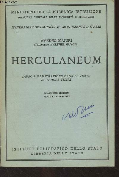 Herculaneum - Ministero della pubblica istruzione - Itinraires des muses et monuments d'Italie - n53