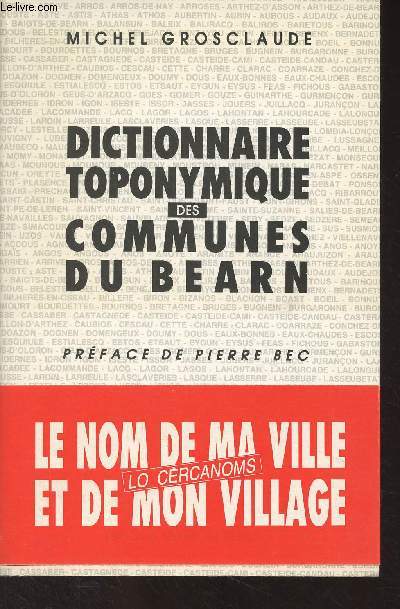 Dictionnaire toponymique des communes du Barn