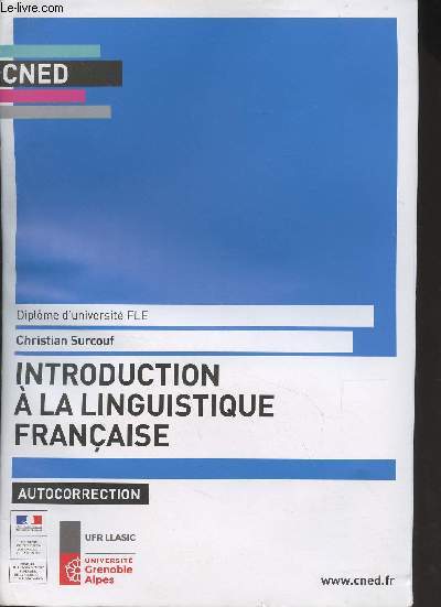 CNED : Introduction  la linguistique franaise, autocorrection - Diplme d'universit FLE