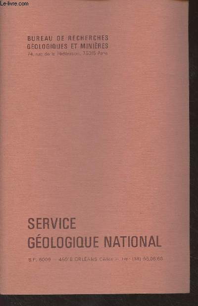 Service gologique national - Bureau de recherches gologiques et minires