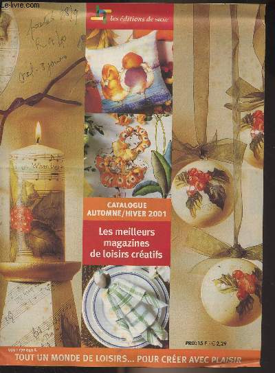 Les ditions de Saxe, l'univers des loisirs cratifs - Catalogue automne-hiver 2001