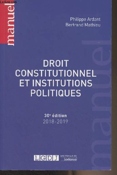 Droit constitutionnel et institutions politiques - 