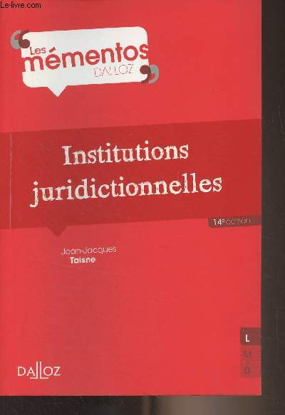 Institutions juridictionnelles - 14e dition - 