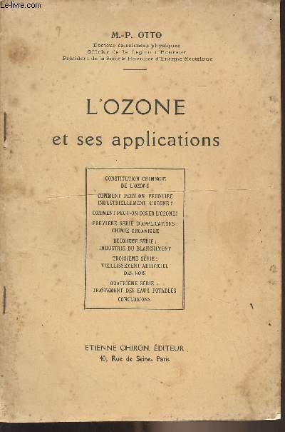 L'ozone et ses applications
