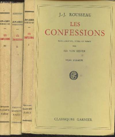 Les confessions - En 3 tomes - 
