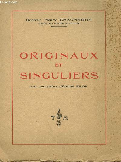 ORIGINAUX ET SINGULIERS - COLLECTION 