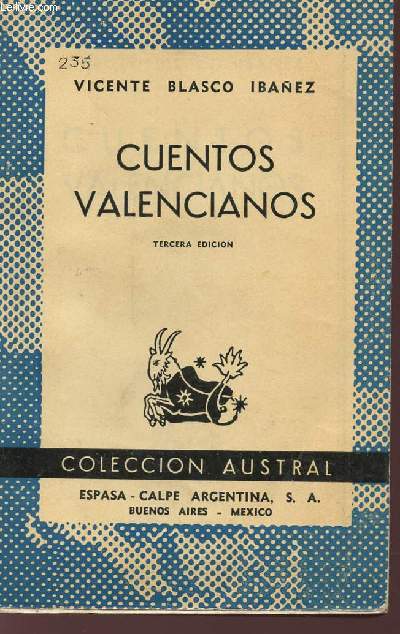 CUENTOS VALENCIANOS - TERCERA EDICION - COLECCION AUSTRAL - N390.