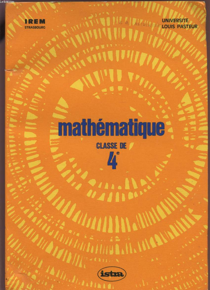 MATHEMATIQUE - CLASSE DE 4.