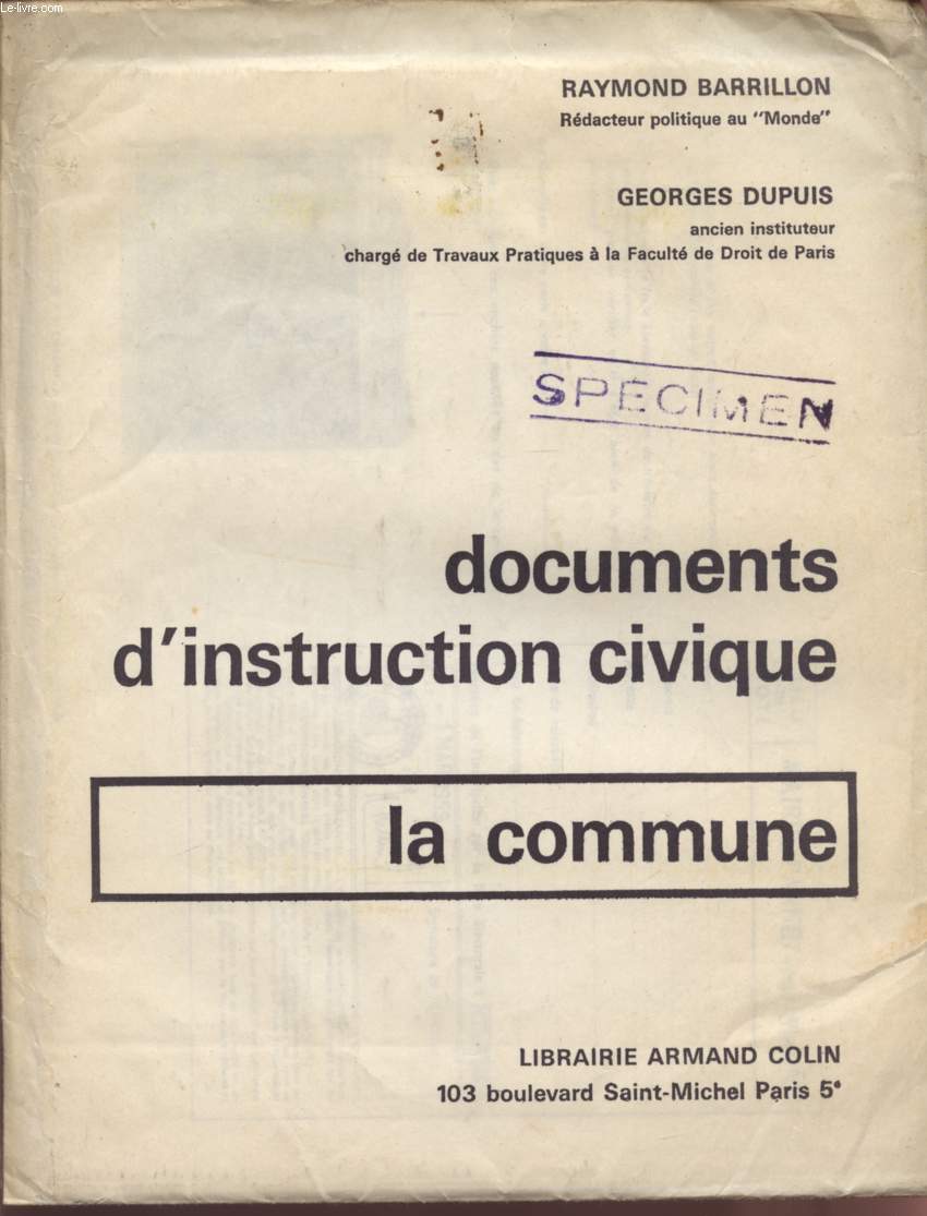 DOCUMENTS D'INSTRUCTION CIVIQUE / LA COMMUNE.