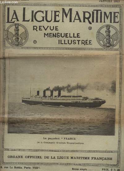 LA LIGUE MARITIME - JANVIER 1913 + SUPPLEMENT.