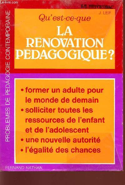 QUEST-CE-QUE LA RENOVATION PEDAGOGIQUE? / COLLECTION 