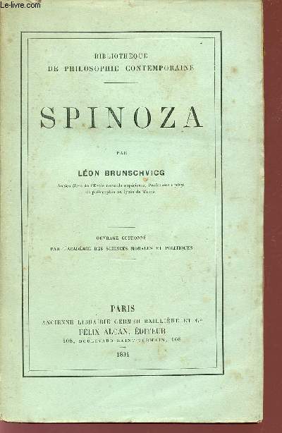 SPINOZA / BIBLIOTHEQUE DE PHILOSOPHIE CONTEMPORAINE.