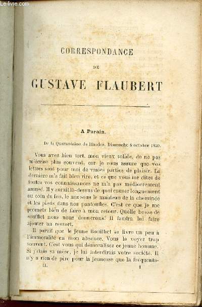 CORRESPONDANCE DE GUSTAVE FLAUBERT.