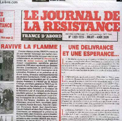 LE JOURNAL DE LA RESISTANCE / N1222-1223 - JUILLET-AOUT 2009.
