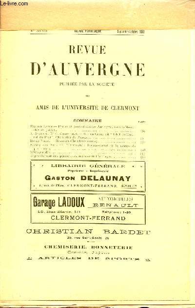REVUE D'AUVERGNE / 30 ANNEE - SEPTEMBRE-OCTOBRE 1913.