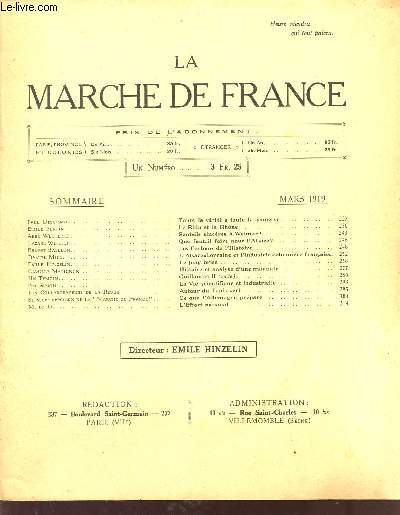 LA MARCHE EN FRANCE / MARS 1919.