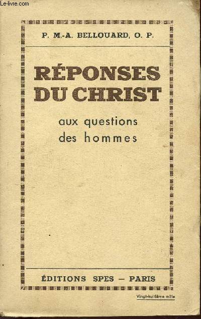REPONSES DU CHRIST - AUW QUESTIONS DES HOMMES.