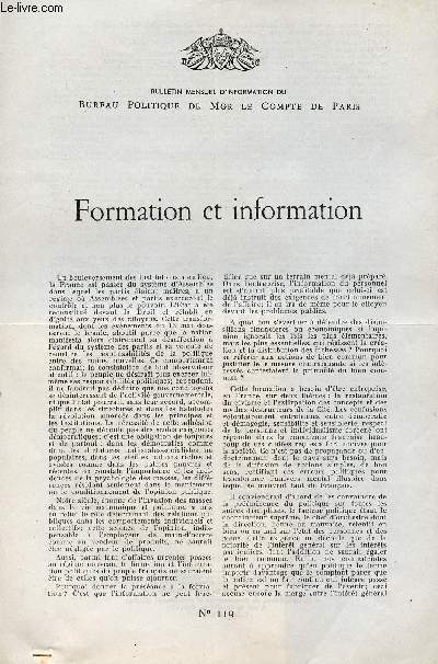 LETTRE N 119 / FORMATION ET INFORMATION / 23 AVRIL 1959.