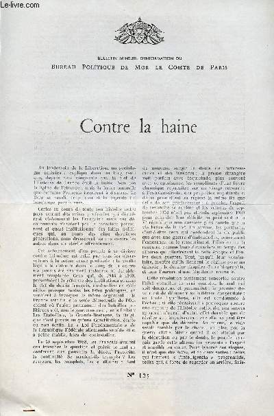 LETTRE N 125 - CONTRE LA HAINE / 18 NOVEMBRE 1959.