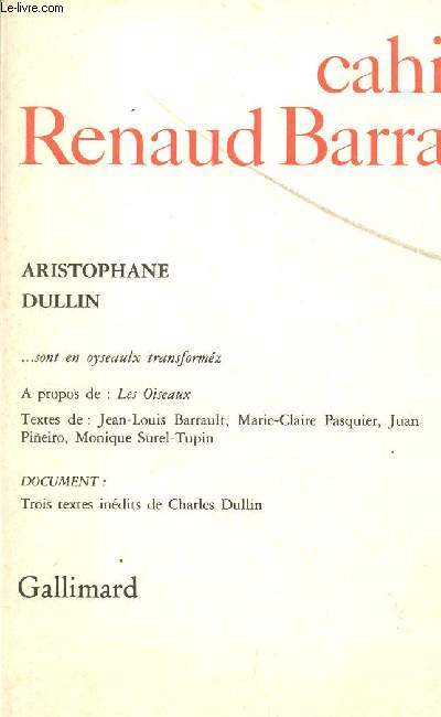 CAHIERS DE RENAULT / N109 / ARISTOPHANE DULLIN.