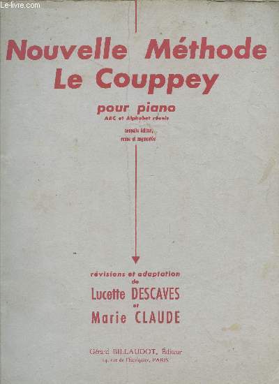 NOUVELLE METHODE LE COUPPEY POUR PIANO - ABC ET ALPHABET REUNIS.