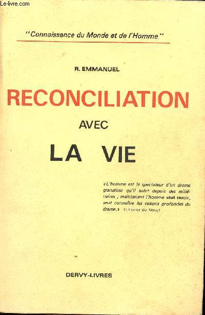RECONCILIATION AVEC LA VIE / COLLECTION 