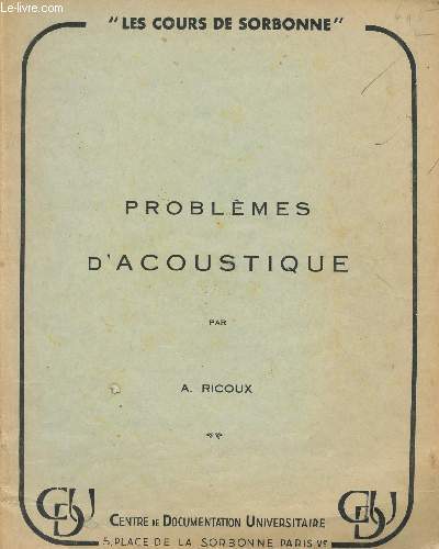 PROBLEMES D'ACOUSTIQUE / COLLECTION 
