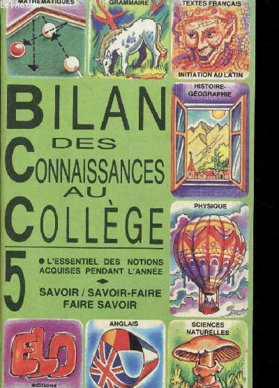BILAN DES CONNAISSANCE AU COLLEGE - CLASSE DE 3 / GUIDE DES SAVOIR - SAVOIR-FAIRE - FAIRE SAVOIR.