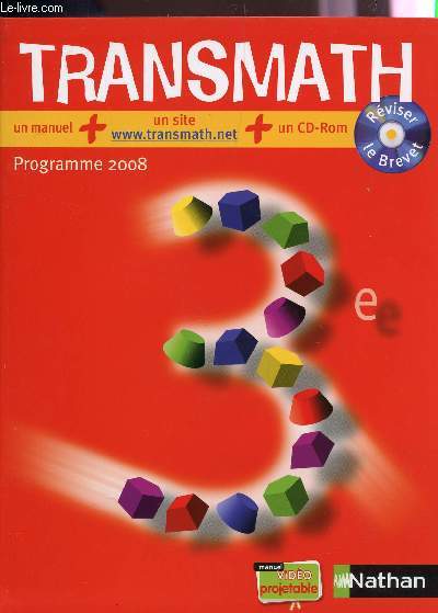 TRANSMATH - CLASSE DE 3 : UN MANUEL + UN CD ROM 
