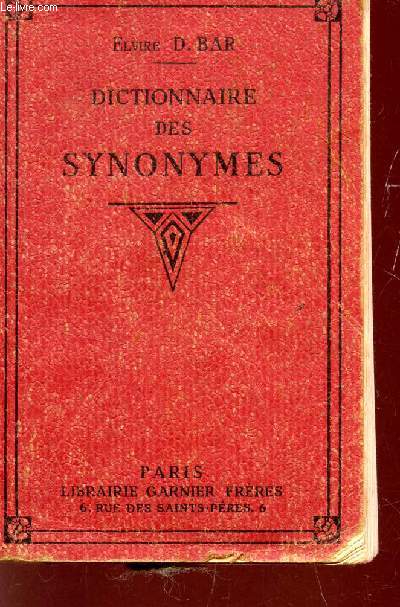 DICTIONNAIRE DES SYNONYMES.