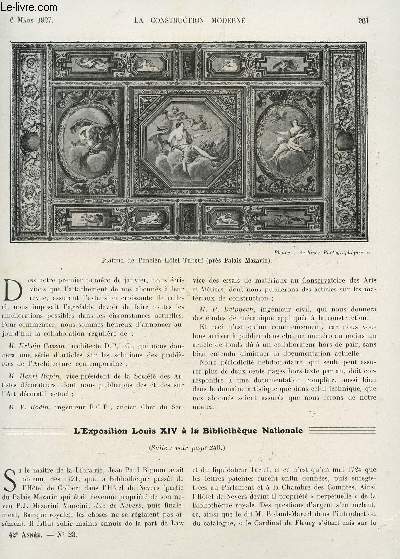 LA CONSTRUCTION MODERNE - N23 - 6 MARS 1927 / L'EXPOSITION LOUIS XIV A LA BIBLIOTHEQUE NATIONALE - LA MAISON DE RAPPORT AMERICAINE MODERNE - GROUPES D'HABITATIONS ET LOTISSEMENTS - ....