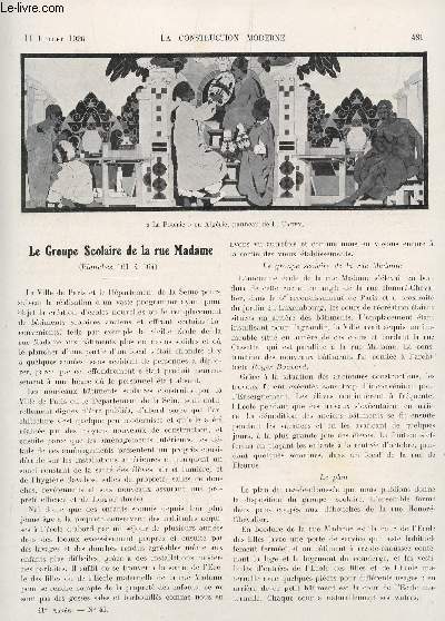 LA CONSTRUCTION MODERNE : 41 ANNEE - FASCICULE N41 - 11 JUILLET 1926 / LE GROUPE SCOLAIRE DE LA RUE MADAME - LA NOUVELLE LOI SUR LES LOYERS D'HABITATION ET PROFESSIONNELS - LE 50e CONGRES DE LA SOCIETE CENTRALE DES ARCHITECTES - ...