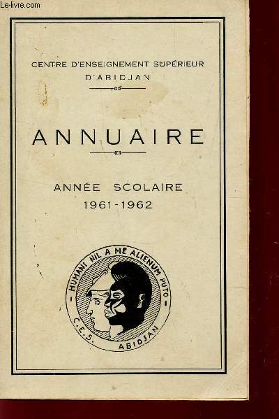 ANNUAIRE - ANNEE SCOLAIRE 1961-1962.