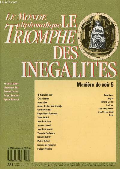 MANIERE DE VOIR 5 - LE MONDE DIPLOMATIQUE / LE TRIOMPHE DES INEGALITES... SEPTEMBRE 1989.
