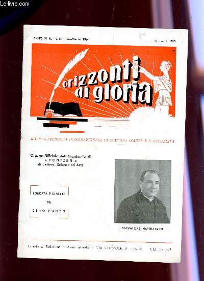 ORIZZONTI DI GLORIA - ANNO IV - N1-3 - GENNAIO-MAERZO 1964.