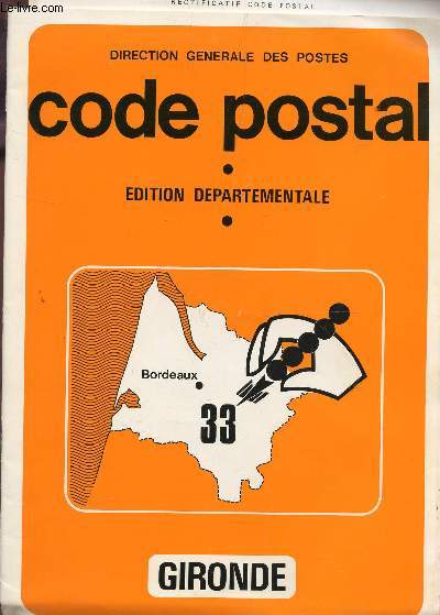 CODE POSTAL - EDITION DEPARTEMENTALE - GIRONDE - 33.